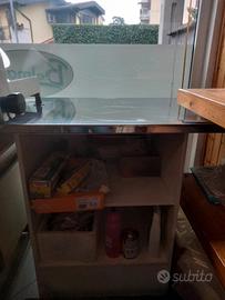 Mobile con ripiano acciaio