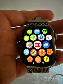 Apple watch serie 9 in maglia milanese oro 45mm