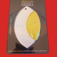 Mezzaluna da cucina acciaio e ceramica. Nuova