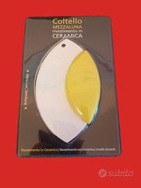 Mezzaluna da cucina acciaio e ceramica. Nuova