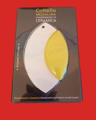 Mezzaluna da cucina acciaio e ceramica. Nuova