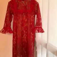 Vestito rosso in pizzo AnimaGemella maniche a 3/4