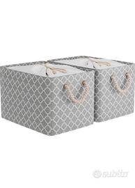 n. 2 NUOVI cestini portaoggetti in tessuto. 