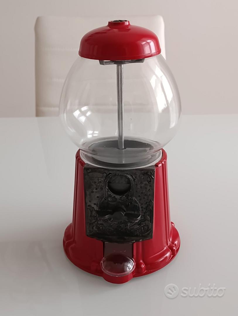 Distributore Caramelle Vintage Rosso 23 Cm – Salvadanaio Con Meccanismo A Moneta, Globo In Vetro, Capacità 500 Ml