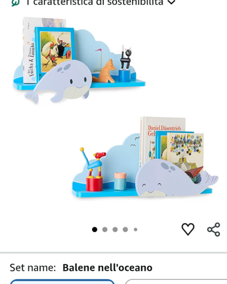 Due mensole legno FSC cameretta bimbo