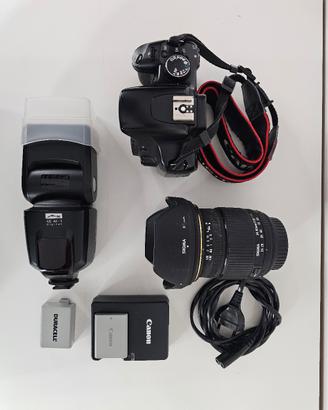 Kit Canon 450d+ Sigma 24-60 f2.8 + Flash
