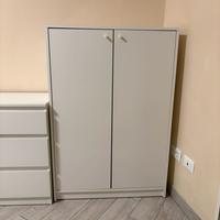 Scarpiera bianca a 2 ante