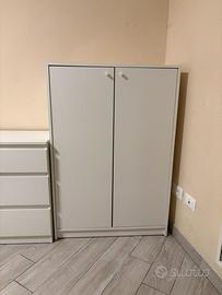 Scarpiera bianca a 2 ante