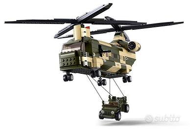 Set mattoncini Elicottero CH-47 Chinook mimetico