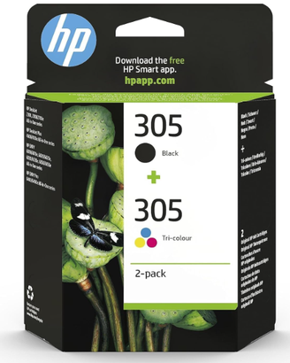 HP 305 Nero e Tricromia, 6ZD17AE, Confezione da 2