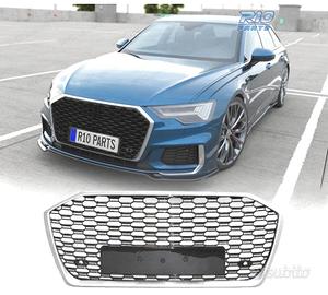 GRIGLIA AUDI A6 2019-2024 LOOK RS6 NERO CROMATO