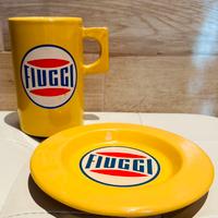 Set Tazza e piattino in porcellana FIUGGI “DERUTA”