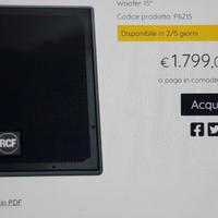 Coppia Diffusori RCF P6215 o permuta