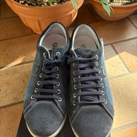 Sneakers uomo in pelle scamosciata e tela