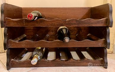 Portabottiglie in legno  vero per 18 bottiglie