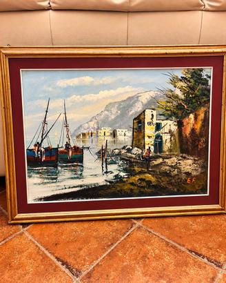 6 quadri vintage con cornici dorate