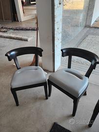 Coppia Sedie Promemoria Irene design legno e pelle