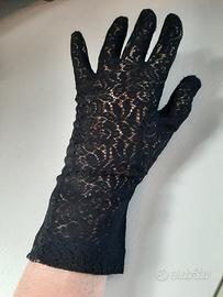 Guanti donna pizzo bianchi e neri