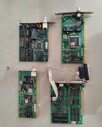 Lotto 4 Schede ISA Vintage Rete Ethernet IO