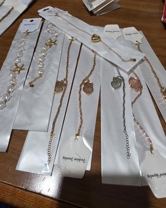 8 pz bracciali acciaio inox gold e silver 