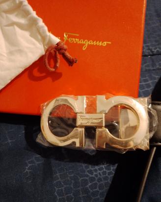 Cintura pelle nera Ferragamo