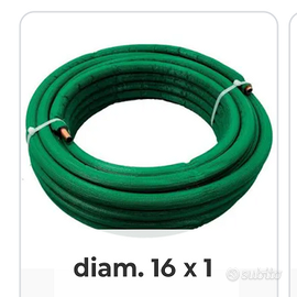 Rotolo 50mt  tubo rame rivest.verde d.16 (nuovo)