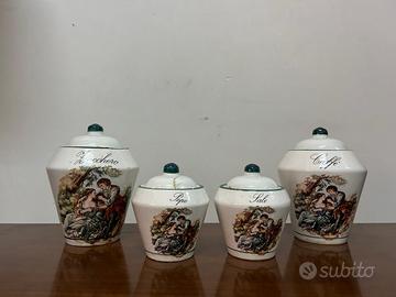 Servizio caffe zucchero sale pepe vintage ceramica