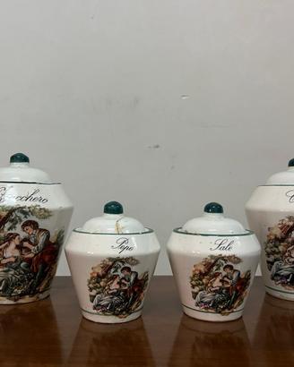 Servizio caffe zucchero sale pepe vintage ceramica