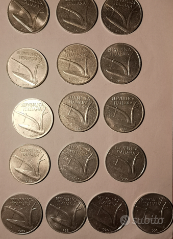 Monete 10 lire "2 Spighe" lotto vari anni usato  Padova