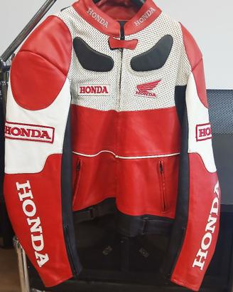 Giacca Moto HONDA in Pelle – Stile Racing / Biker
