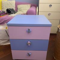 cassettiera/comodino con ruote