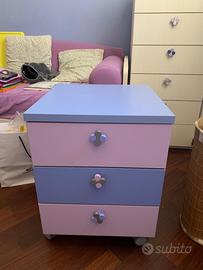 cassettiera/comodino con ruote