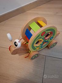 gioco in legno lumaca tirata marca hape