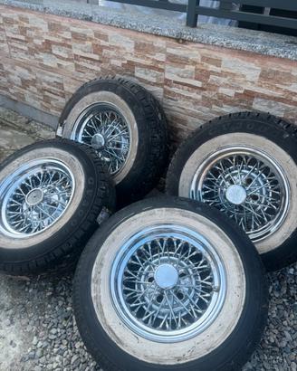 4 ruote complete 14” Wire Spoke Cromate