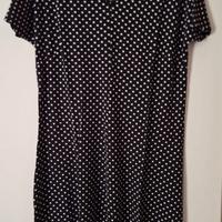 Abito donna nero a pois manica corta
