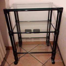 Carrello porta-oggetti in vetro