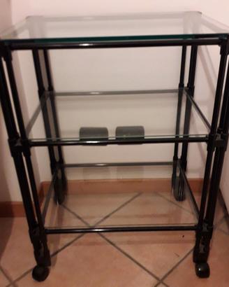 Carrello porta-oggetti in vetro