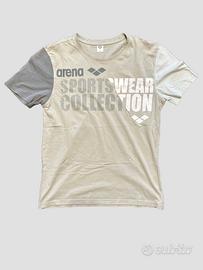 Arena t-shirt uomo beige grigio tg M cotone
