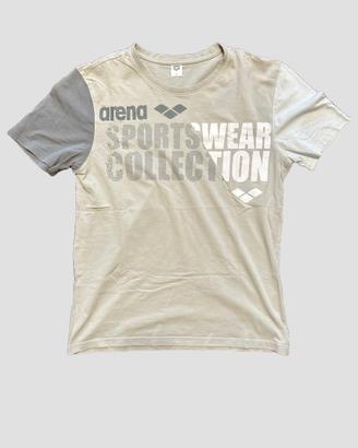 Arena t-shirt uomo beige grigio tg M cotone