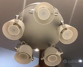 Plafoniera da soffitto con 5 faretti Ikea SVIRVEL
