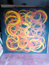 Grande quadro astratto Pindecor 120x 120 multicolo