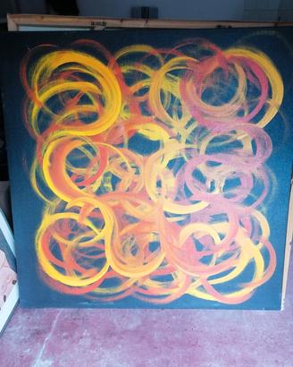 Grande quadro astratto Pindecor 120x 120 multicolo