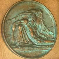 Scultura in gesso dipinto anni 70