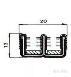 GUARNIZIONE BICANALE VETRI SCORREVOLI