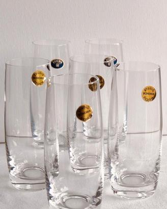 Set 6 Bicchieri Acqua/Bibita Bohemia Crystal Nuovi