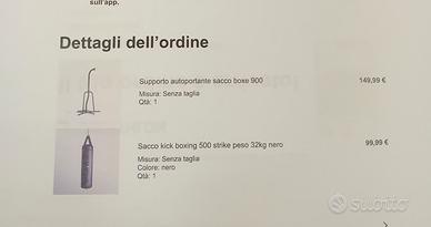 supporto e sacco boxing