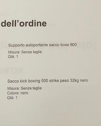 supporto e sacco boxing