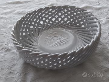 CESTINO ROTONDO IN CERAMICA BIANCA  Mulino Bianco