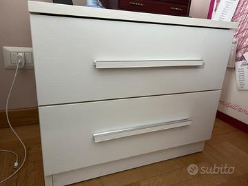 Letto +2 comodini moderno legno bianco