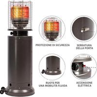 STUFA PATIO PER ESTERNO ALTA CM. 138